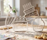 Birthday cookie cutters set (Cake - milkshake) (Printed)